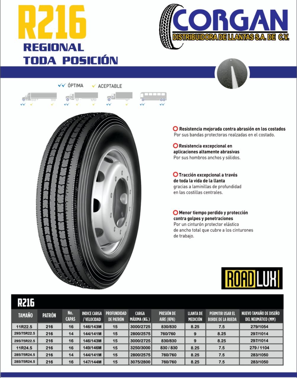 11R22.5 LRH Roadlux R516 Closed Shoulder Drive Radial Commercial Truck Tire 